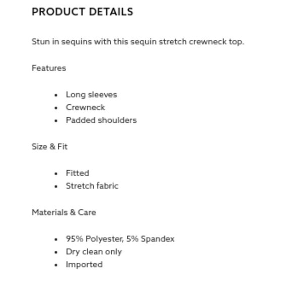 Dynamite Sequin Mini Skirt & Long Sleeve Crewneck Sequin Top set NWTO *SMALL* - Picture 12 of 12